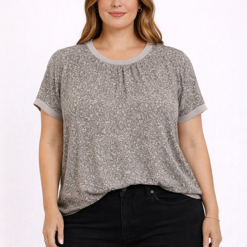 Mod Ref Paisley Printed Top Size Medium